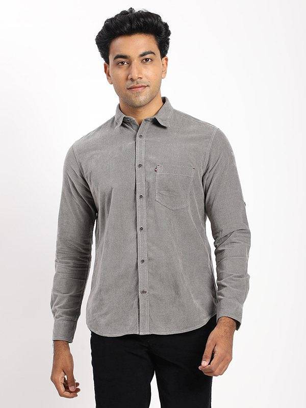 Men Solid Full Sleeve Cotton Blend Shirt