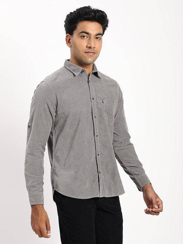Men Solid Full Sleeve Cotton Blend Shirt