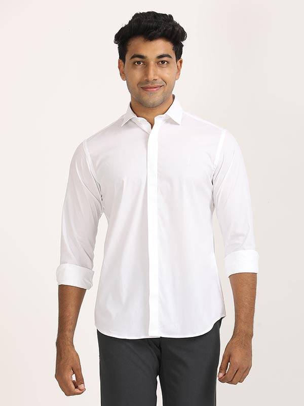 Men Solid Full Sleeve Cotton Shirt