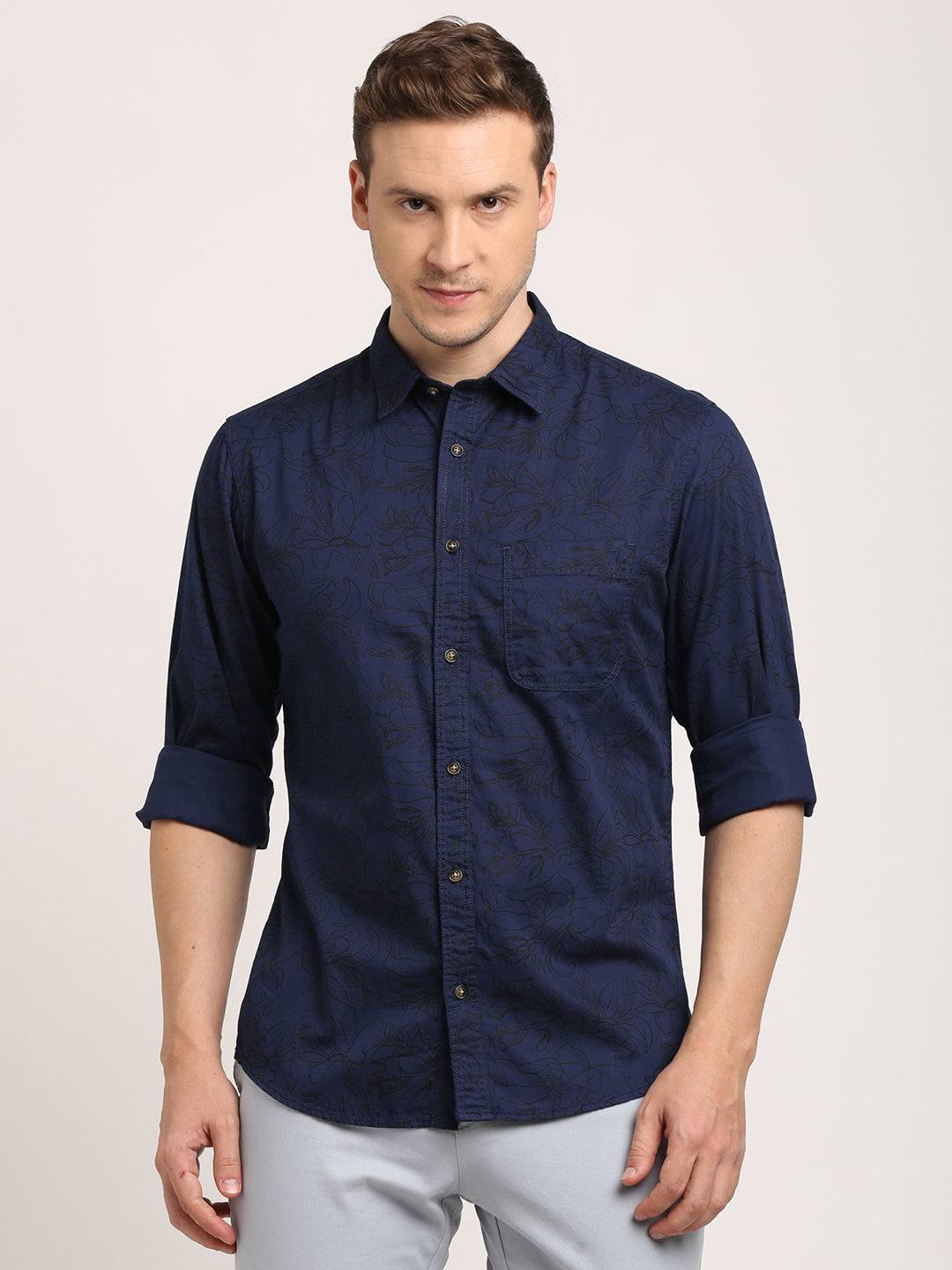 Men Printed Full Sleeve Cotton Shirt