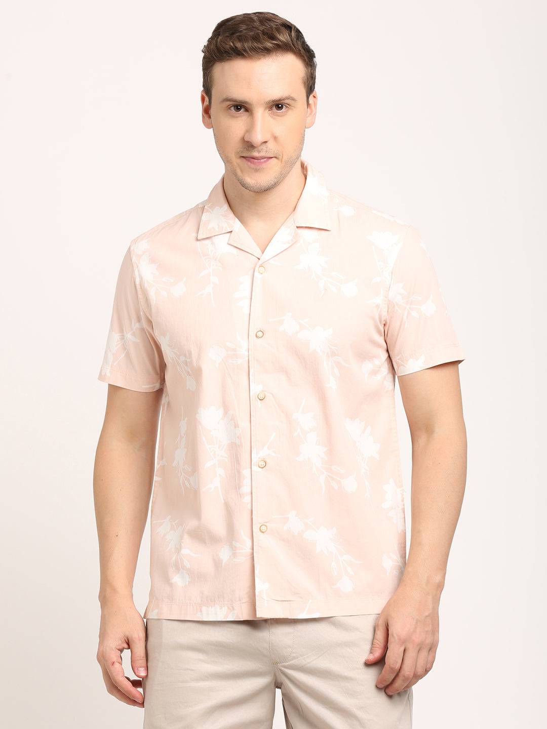 Men Printed Half Sleeve Cotton Shirt