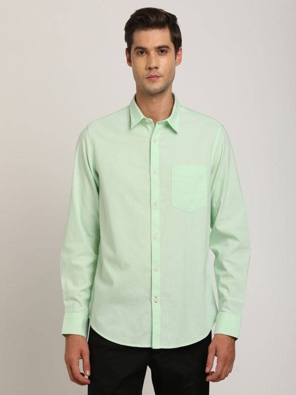 Men Solid Full Sleeve Cotton Shirt