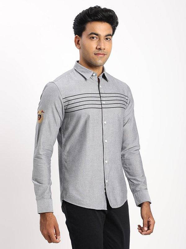 Men Solid Full Sleeve Cotton Shirt