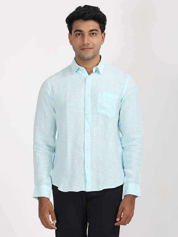 Men Solid Full Sleeve Linen Shirt