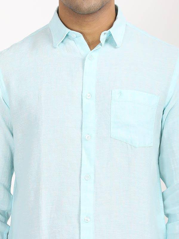 Men Solid Full Sleeve Linen Shirt