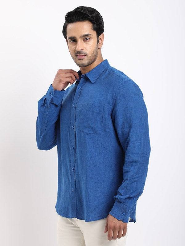 Men Solid Full Sleeve Linen Shirt