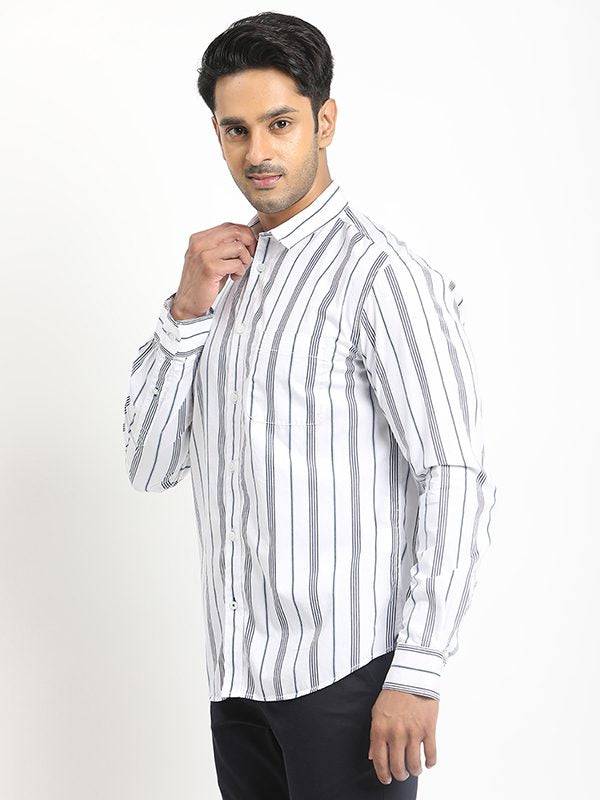 Men Striped Full Sleeve Cotton Shirt
