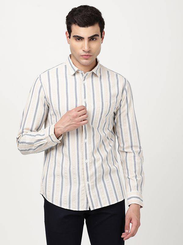 Men Striped Full Sleeve Cotton Shirt