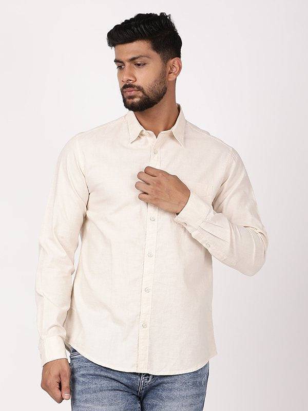 Men Solid Full Sleeve Cotton Shirt