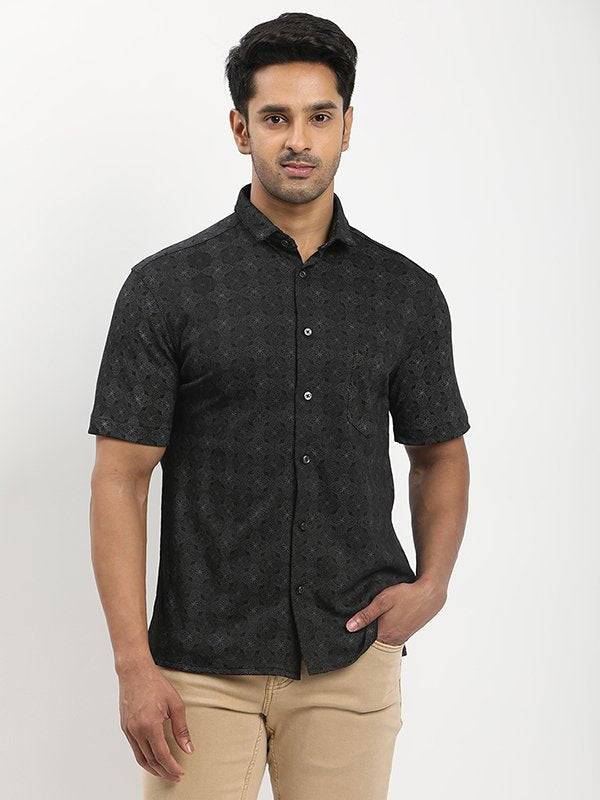 Men Printed Half Sleeve Cotton Blend Shirt