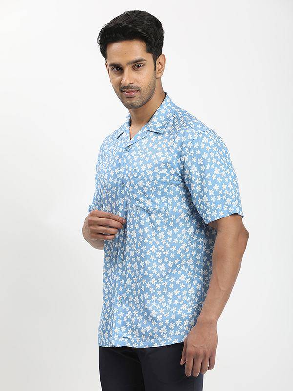 Men Printed Half Sleeve Polyester Blend Shirt