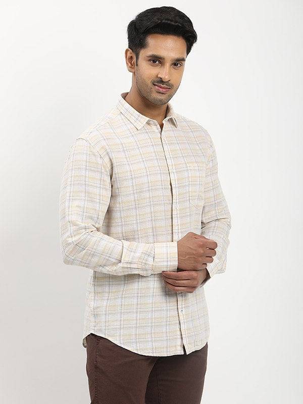 Fairtrade Men Checked Full Sleeve Cotton Blend Shirt