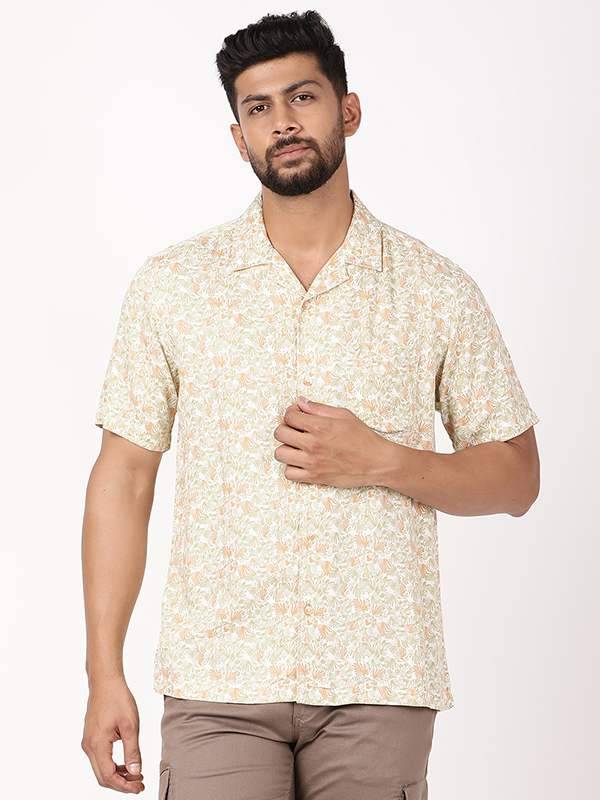 Men Printed Half Sleeve Rayon Blend Shirt