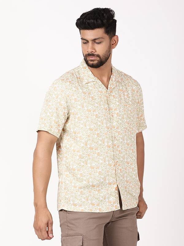 Men Printed Half Sleeve Rayon Blend Shirt