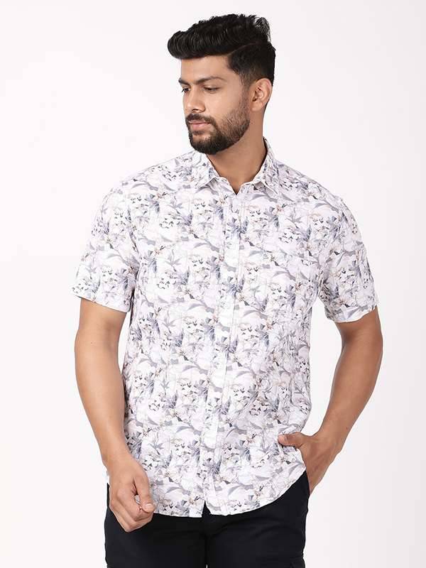 Men Printed Half Sleeve Cotton Blend Shirt