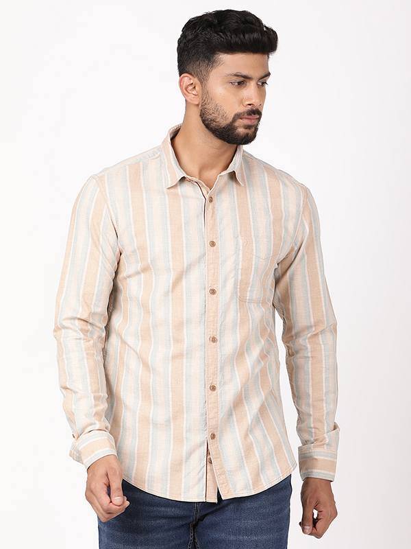 Men Striped Full Sleeve Cotton Shirt