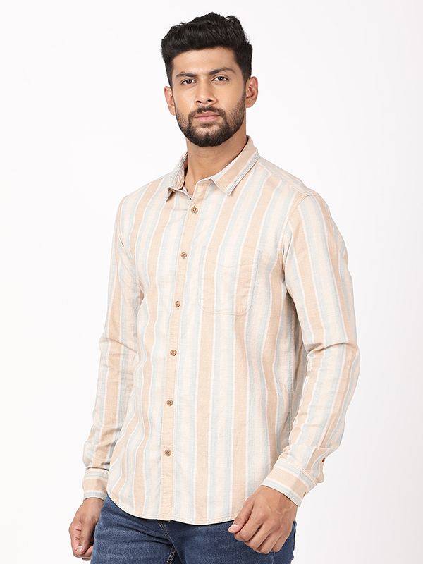 Men Striped Full Sleeve Cotton Shirt