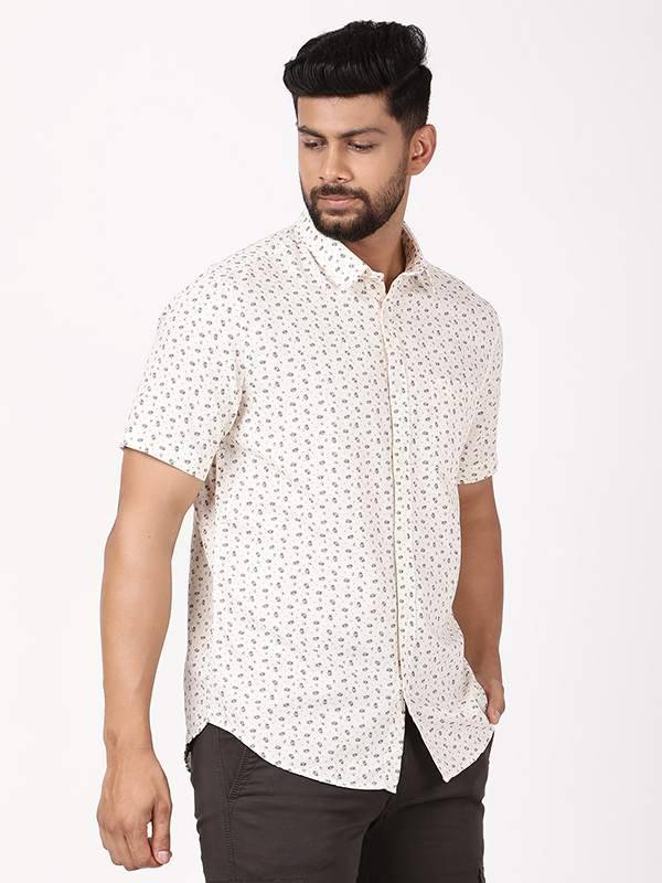 Men Printed Half Sleeve Cotton Blend Shirt