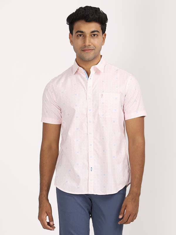 Men Printed Half Sleeve Cotton Shirt