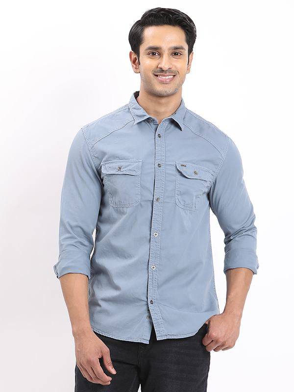 Men Solid Full Sleeve Cotton Shirt