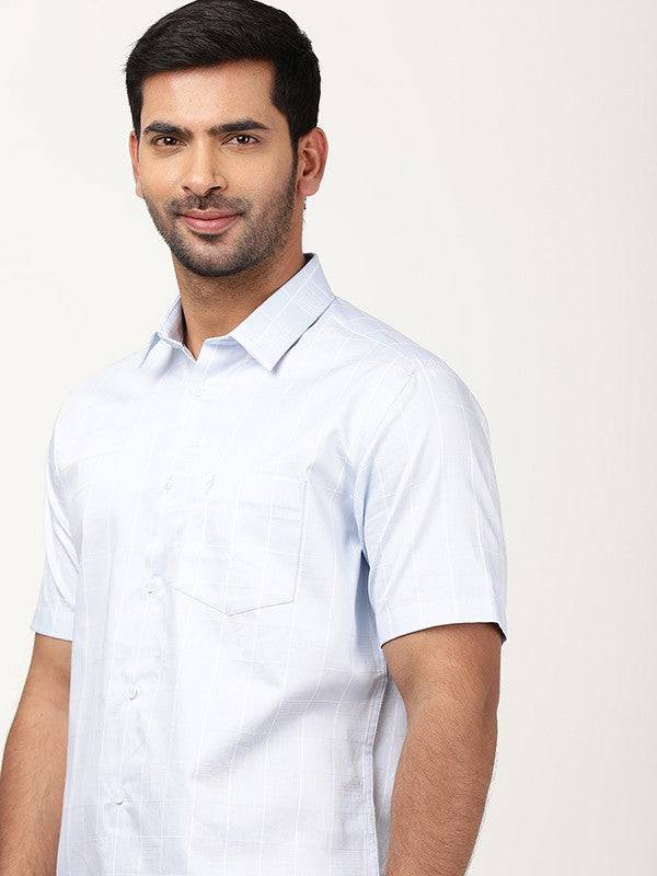 Men Checked Half Sleeve Cotton Shirt