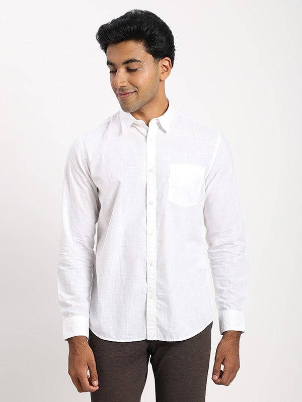 Men Solid Full Sleeve Cotton Shirt