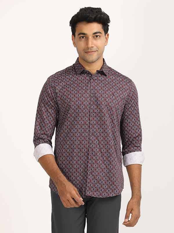 Men Printed Full Sleeve Cotton Stretch Shirt
