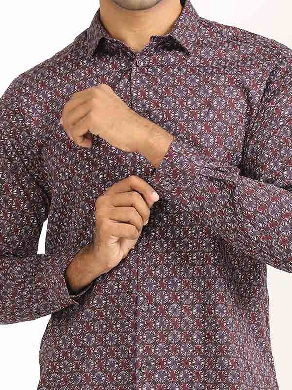 Men Printed Full Sleeve Cotton Stretch Shirt
