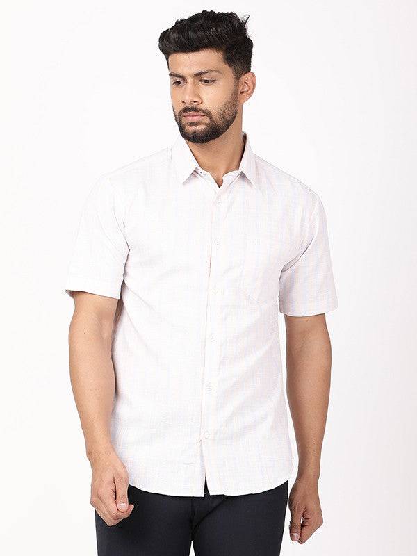 Men Striped Half Sleeve Cotton Shirt