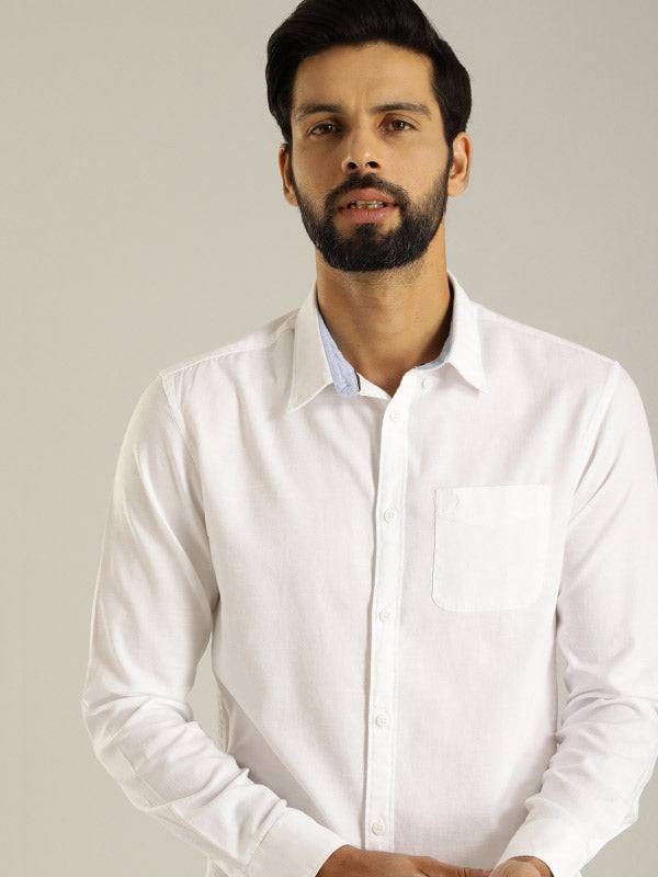Men Solid Full Sleeve Cotton Shirt