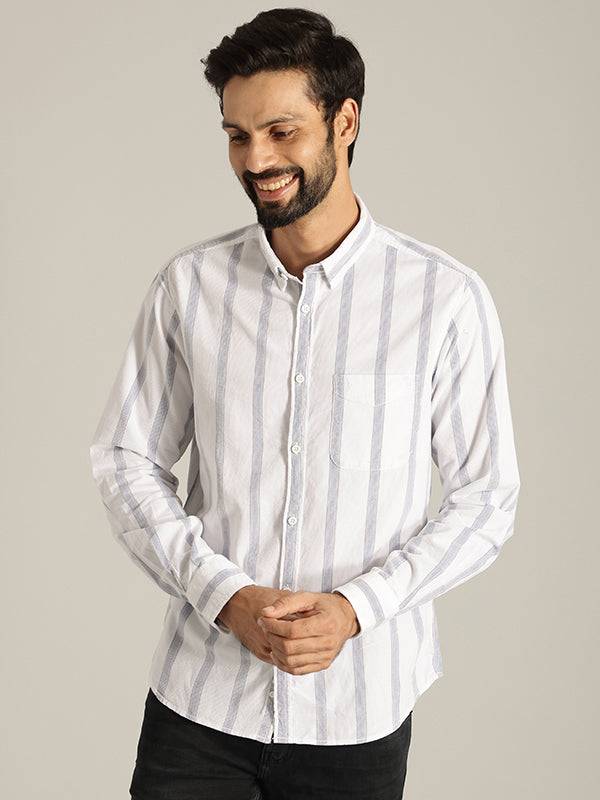 Men Striped Full Sleeve Cotton Shirt