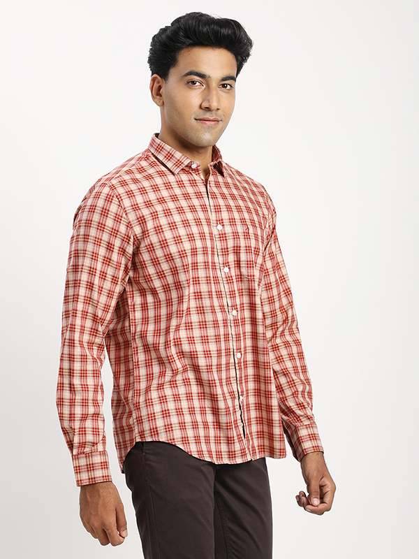 Men Checked Full Sleeve Cotton Blend Shirt