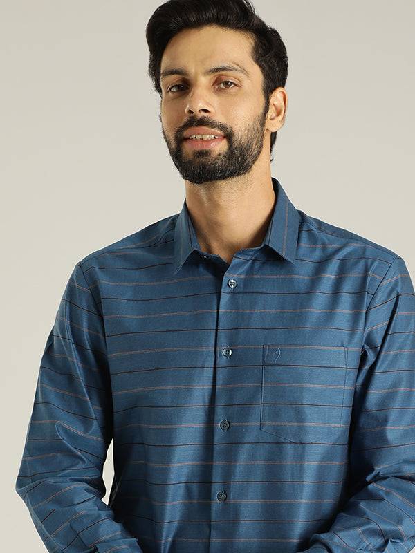 Men Striped Full Sleeve Cotton Shirt