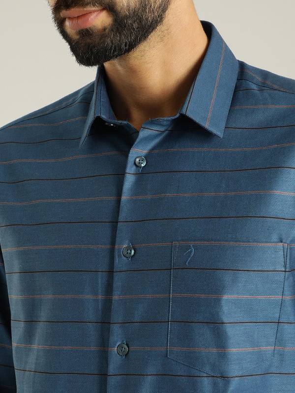 Men Striped Full Sleeve Cotton Shirt