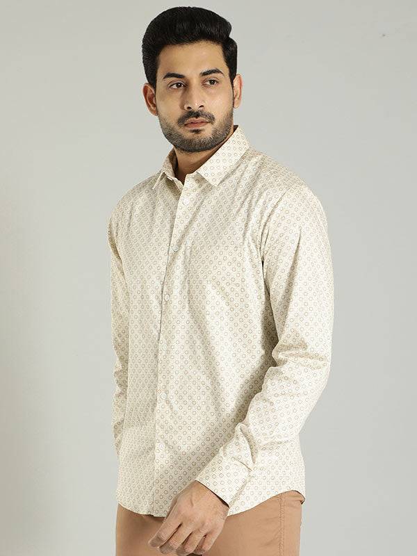 Men Printed Full Sleeve Cotton Stretch Shirt