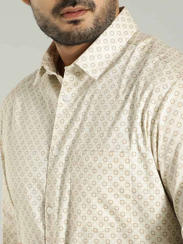 Men Printed Full Sleeve Cotton Stretch Shirt