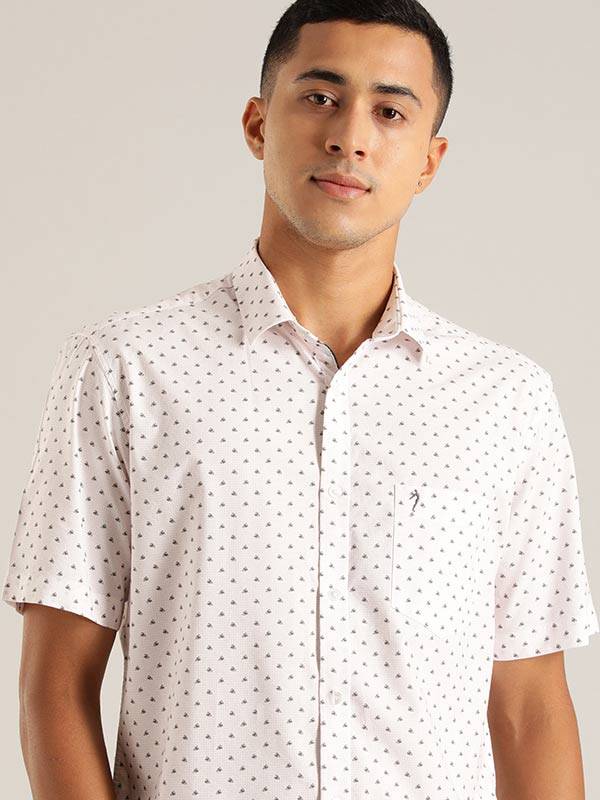Men Printed Half Sleeve Cotton Shirt