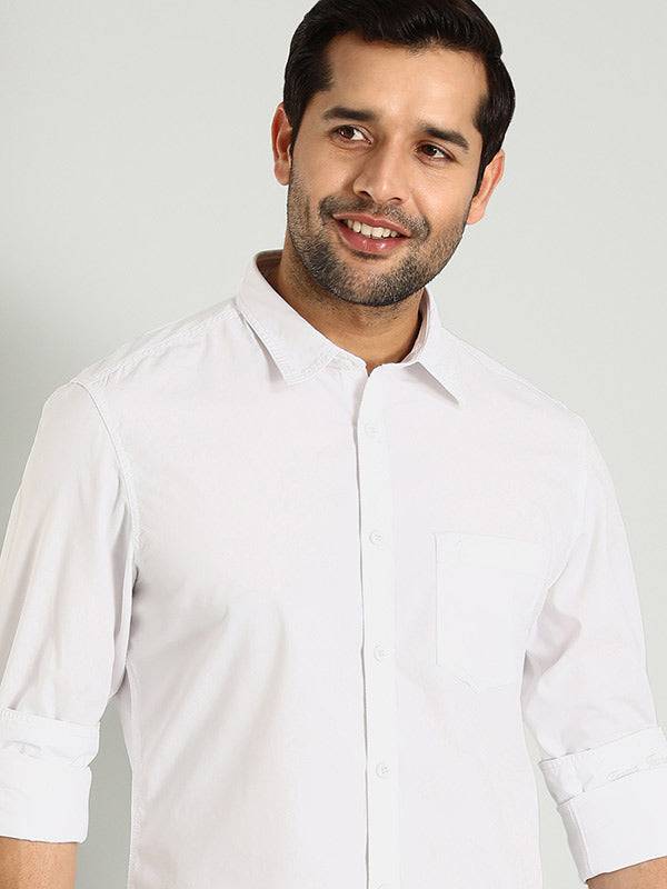 Men Solid Full Sleeve Cotton Shirt