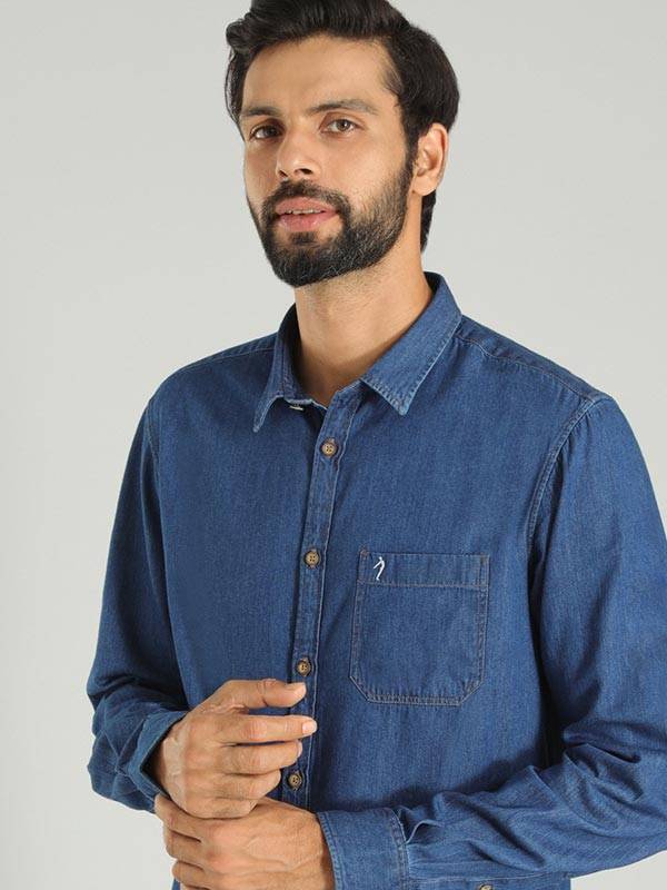 Men Solid Full Sleeve Cotton Shirt