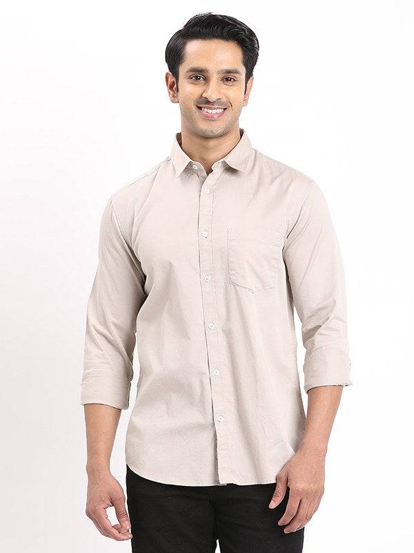 Men Solid Full Sleeve Cotton Shirt