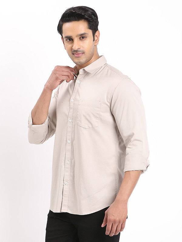 Men Solid Full Sleeve Cotton Shirt