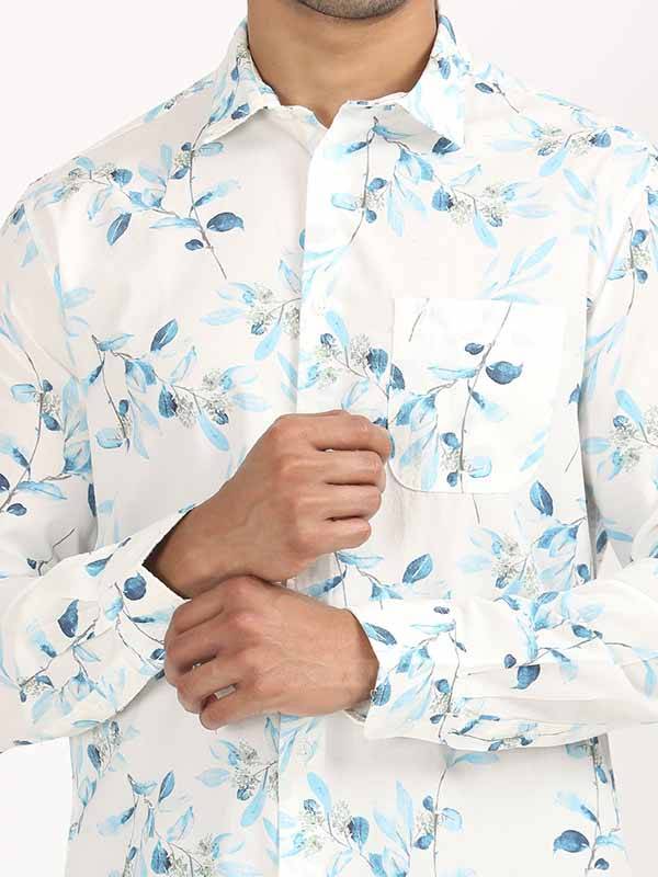 Men Printed Full Sleeve Cotton Stretch Shirt