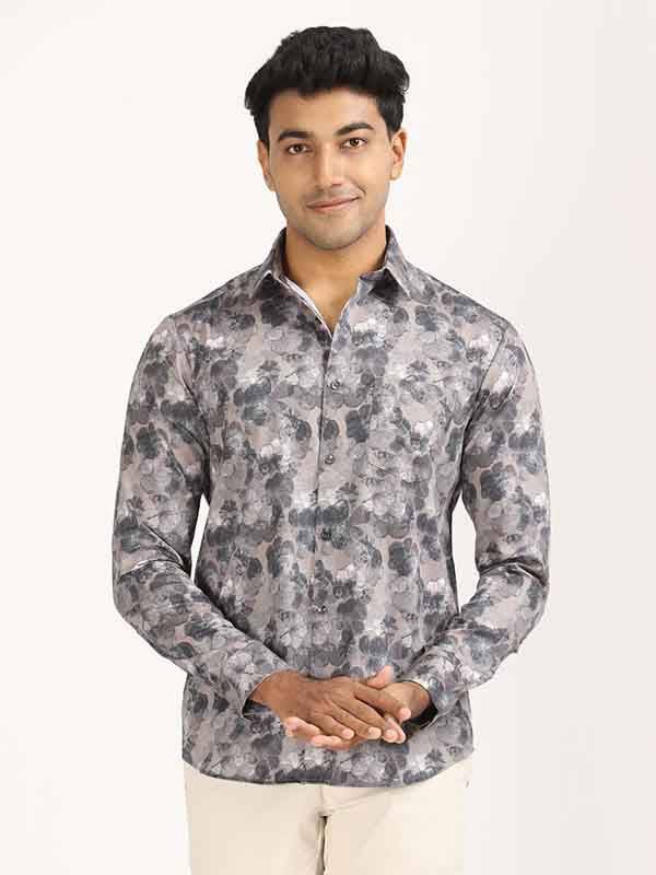Men Printed Full Sleeve Cotton Stretch Shirt