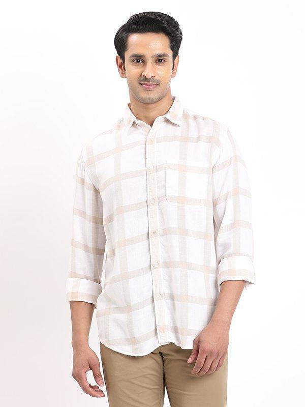Men Checked Full Sleeve Linen Blend Shirt