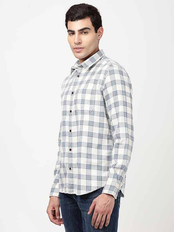 Men Checked Full Sleeve Cotton Blend Shirt