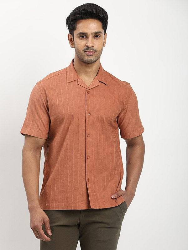 Men Solid Half Sleeve Cotton Shirt