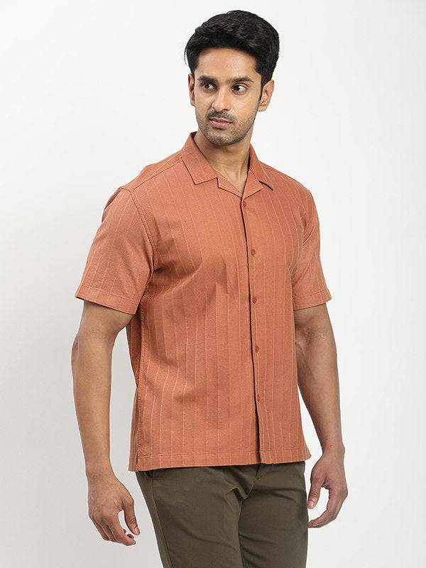Men Solid Half Sleeve Cotton Shirt
