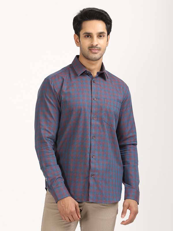 Men Checked Full Sleeve Cotton Shirt