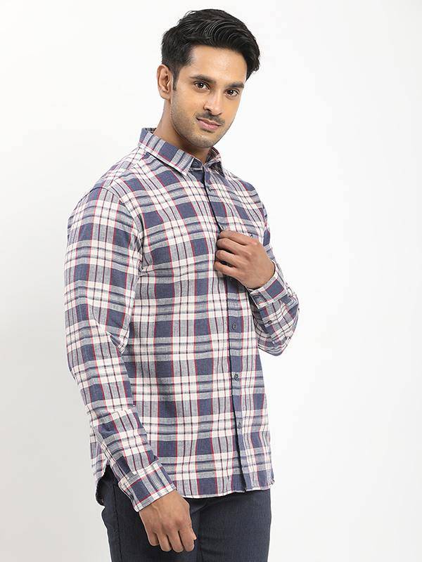 Men Checked Full Sleeve Cotton Blend Shirt