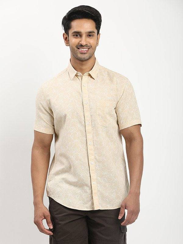 Men Printed Half Sleeve Cotton Blend Shirt